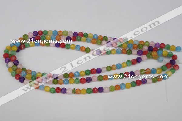 CKQ02 15.5 inches 6mm round matte dyed crackle quartz beads