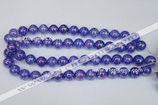 CKQ101 15.5 inches 6mm round AB-color dyed crackle quartz beads