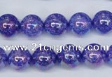 CKQ102 15.5 inches 8mm round AB-color dyed crackle quartz beads