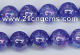 CKQ104 15.5 inches 12mm round AB-color dyed crackle quartz beads