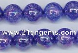 CKQ105 15.5 inches 14mm round AB-color dyed crackle quartz beads