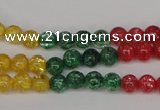 CKQ11 15.5 inches 6mm round dyed crackle quartz beads wholesale