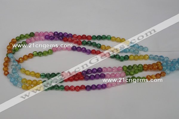 CKQ11 15.5 inches 6mm round dyed crackle quartz beads wholesale