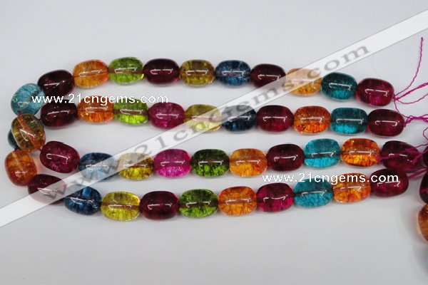 CKQ113 15.5 inches 14*18mm drum dyed crackle quartz beads