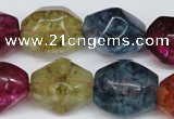 CKQ118 15.5 inches 15*20mm nuggets dyed crackle quartz beads