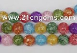 CKQ12 15.5 inches 8mm round dyed crackle quartz beads wholesale