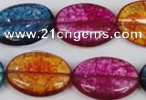 CKQ121 15.5 inches 18*25mm oval dyed crackle quartz beads