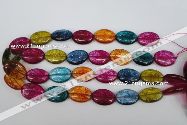 CKQ122 15.5 inches 20*30mm oval dyed crackle quartz beads