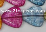 CKQ137 15.5 inches 30*30mm triangle dyed crackle quartz beads