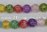 CKQ14 15.5 inches 10mm round dyed crackle quartz beads wholesale