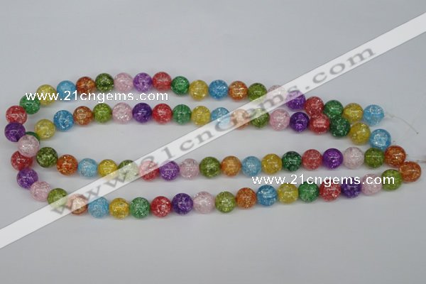 CKQ14 15.5 inches 10mm round dyed crackle quartz beads wholesale