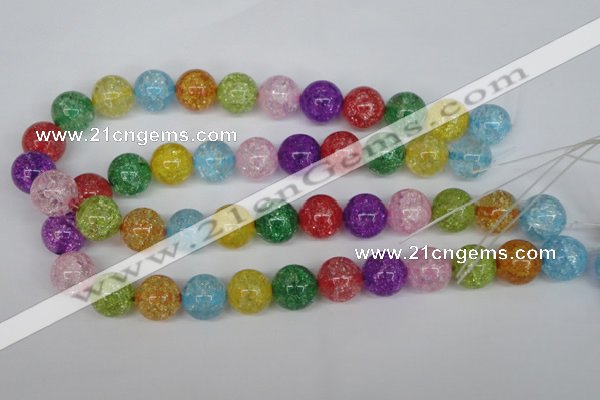 CKQ16 15.5 inches 14mm round dyed crackle quartz beads wholesale