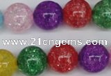 CKQ17 15.5 inches 16mm round dyed crackle quartz beads wholesale