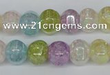 CKQ170 15.5 inches 10*13mm pumpkin AB-color crackle quartz beads