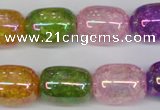 CKQ172 15.5 inches 13*18mm drum AB-color crackle quartz beads