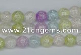 CKQ22 15.5 inches 8mm round dyed crackle quartz beads wholesale