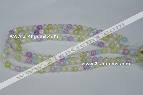 CKQ22 15.5 inches 8mm round dyed crackle quartz beads wholesale