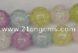 CKQ25 15.5 inches 14mm round dyed crackle quartz beads wholesale