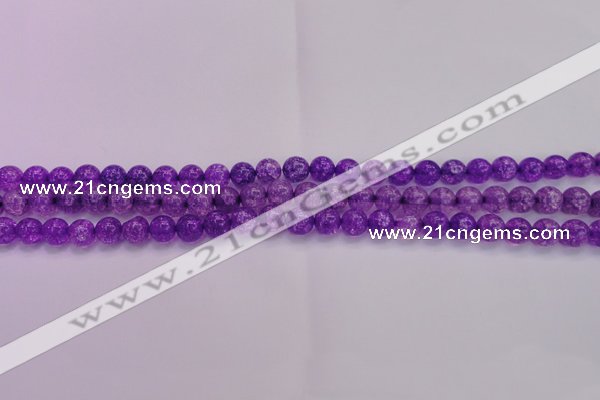 CKQ308 15.5 inches 6mm round dyed crackle quartz beads wholesale