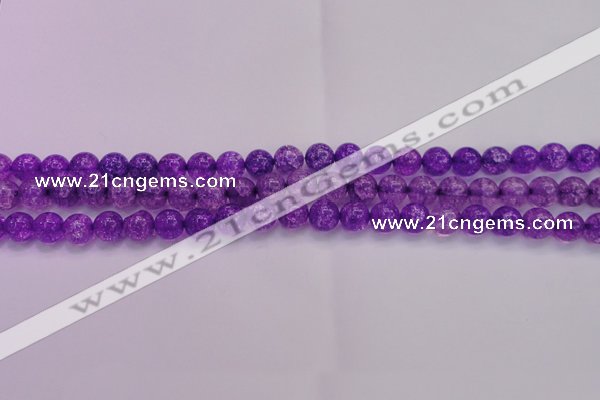 CKQ309 15.5 inches 8mm round dyed crackle quartz beads wholesale