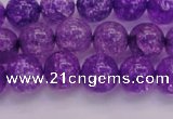 CKQ310 15.5 inches 10mm round dyed crackle quartz beads wholesale