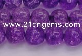 CKQ311 15.5 inches 12mm round dyed crackle quartz beads wholesale