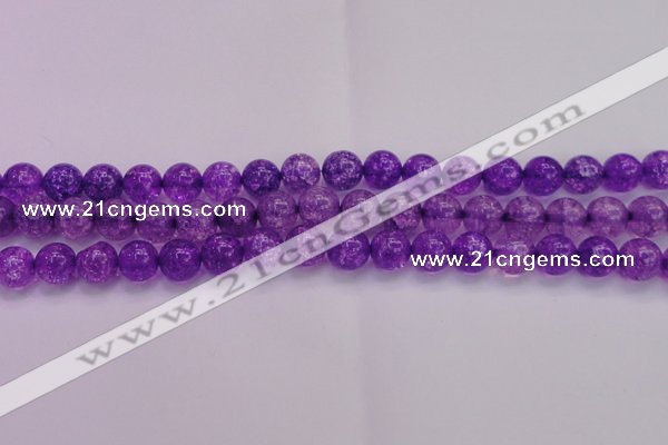 CKQ311 15.5 inches 12mm round dyed crackle quartz beads wholesale
