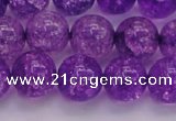 CKQ312 15.5 inches 14mm round dyed crackle quartz beads wholesale