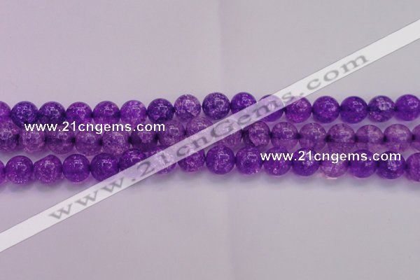 CKQ312 15.5 inches 14mm round dyed crackle quartz beads wholesale