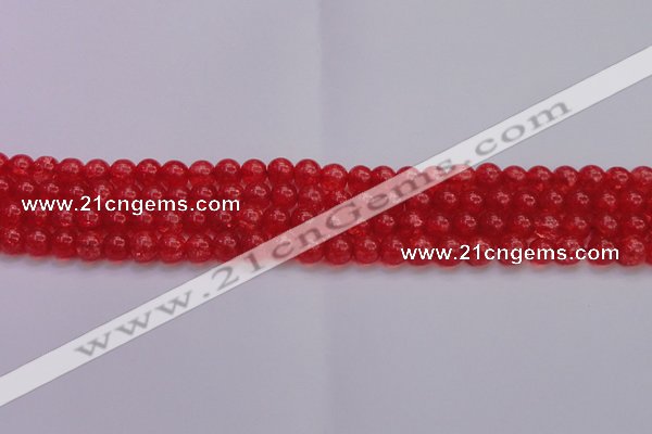 CKQ315 15.5 inches 6mm round dyed crackle quartz beads wholesale