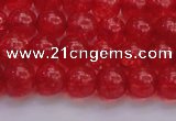 CKQ316 15.5 inches 8mm round dyed crackle quartz beads wholesale