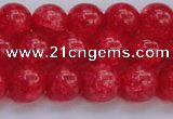 CKQ318 15.5 inches 12mm round dyed crackle quartz beads wholesale