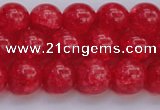 CKQ318 15.5 inches 12mm round dyed crackle quartz beads wholesale