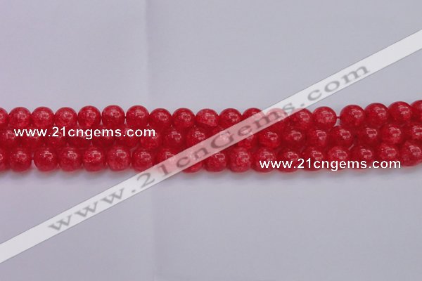 CKQ318 15.5 inches 12mm round dyed crackle quartz beads wholesale