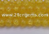 CKQ322 15.5 inches 6mm round dyed crackle quartz beads wholesale