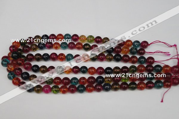 CKQ33 15.5 inches 10mm round dyed crackle quartz beads wholesale