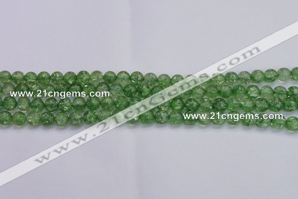 CKQ337 15.5 inches 8mm round dyed crackle quartz beads wholesale