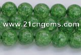 CKQ338 15.5 inches 10mm round dyed crackle quartz beads wholesale