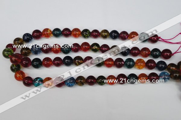 CKQ34 15.5 inches 12mm round dyed crackle quartz beads wholesale