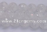 CKQ344 15.5 inches 8mm faceted round dyed crackle quartz beads