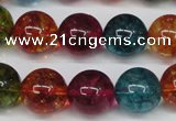 CKQ35 15.5 inches 14mm round dyed crackle quartz beads wholesale