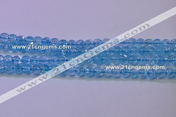 CKQ360 15.5 inches 4mm round dyed crackle quartz beads wholesale