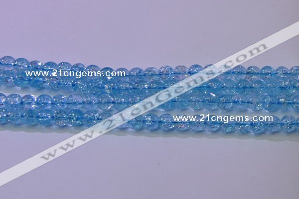 CKQ361 15.5 inches 6mm round dyed crackle quartz beads