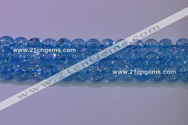 CKQ362 15.5 inches 8mm round dyed crackle quartz beads