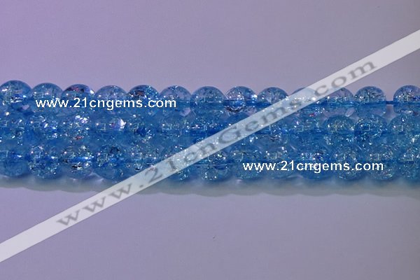 CKQ363 15.5 inches 10mm round dyed crackle quartz beads