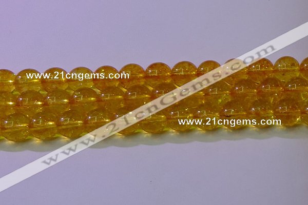 CKQ383 15.5 inches 10mm round dyed crackle quartz beads