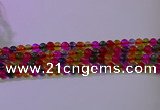 CKQ390 15.5 inches 4mm round dyed crackle quartz beads wholesale