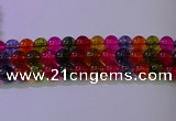 CKQ392 15.5 inches 8mm round dyed crackle quartz beads