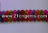 CKQ393 15.5 inches 10mm round dyed crackle quartz beads