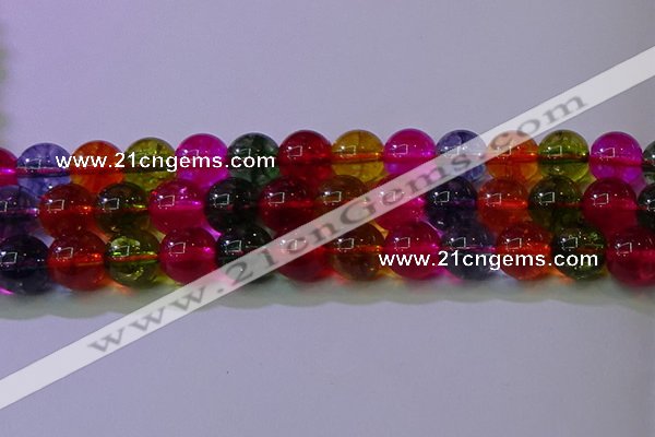 CKQ393 15.5 inches 10mm round dyed crackle quartz beads